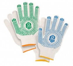 Перчатки рабочие трикотажные х/б с ПВХ ОПТ 50-10-20 Bronitex