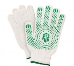 Перчатки рабочие трикотажные х/б с ПВХ ОПТ 60-10-20 Bronitex