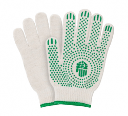 Перчатки рабочие трикотажные х/б с ПВХ, оверлок ОПТ 61-10-20 Bronitex