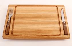 Доска для стейка с приборами.