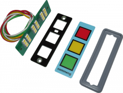 Части индикаторной панели: плата подсветки, монтажная рамка, защитная пленка, силиконовая прокладка.