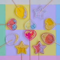 Леденцы погремушки в форме: пасхальное яйцо, сердце, звездочка, мороженое