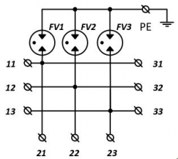 Схема электрическая ПРИЗ-3х3PG