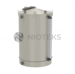 Емкость в форме цилиндра имеет коническую крышку и плоское дно. Подойдет для хранения кислот и щелочей, различных химических и агрессивных сред, обычной воды. Гладкая внутренняя поверхность препятствует скоплению и задержке жидкости, благодаря этому емкости не требуют регулярного ухода.