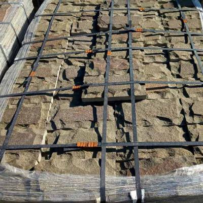 Натуральный пиленый камень песчаник серо зелёный со сколом каменная плитка