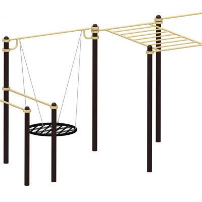 Комплекс выполняется на толстостенных металлических столбах диаметром 76, 89 и 108 мм.