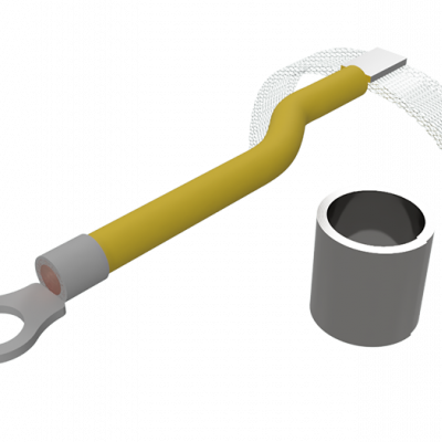 Внешний вид КЗ-ЭБК в комплекте:   - контактно заземляющий проводник КЗП;   - пружина постоянного давления ППД.