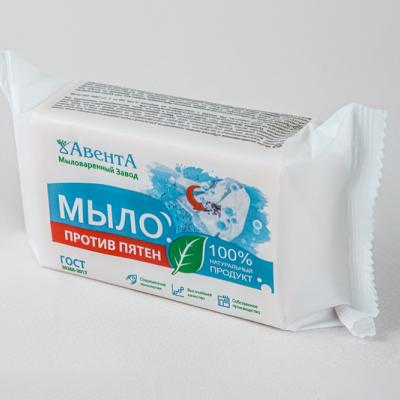 Хозяйственное мыло «Против пятен» применяется для ручной стирки изделий из различных типов тканей, удаления трудновыводимых и застарелых  пятен. Мыло изготавливается из натурального сырья, благодаря чему обладает высокой моющей способностью и образует обильную пену, не раздражает кожу и не вызывает аллергических реакций  Состав: натриевые соли жирных кислот натуральных жиров и масел, вода, сода кальцинированная, антал, парфюмерная композиция.