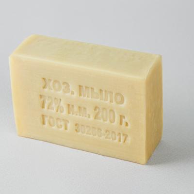 Хозяйственное мыло применяется для ручной стирки изделий из различных типов тканей, удаления  пятен. Мыло изготавливается из натурального сырья, благодаря чему обладает высокой моющей способностью и образует обильную пену, не раздражает кожу и не вызывает аллергических реакций Состав: натриевые соли жирных кислот натуральных жиров и масел, вода, сода кальцинированная.