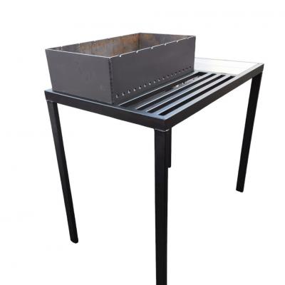 Стол, труба профильная 20*20 и 20*40, чаша мангальная, сталь СТ 3, толщиной 4мм. Зона с керамической плиткой