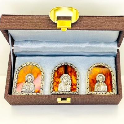 Янтарный набор из трех икон