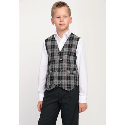 Жилет в серую крупную клетку из полувискозы