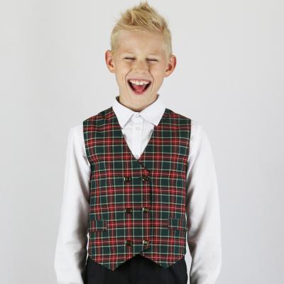 Жиле в зелено-красную клетку 