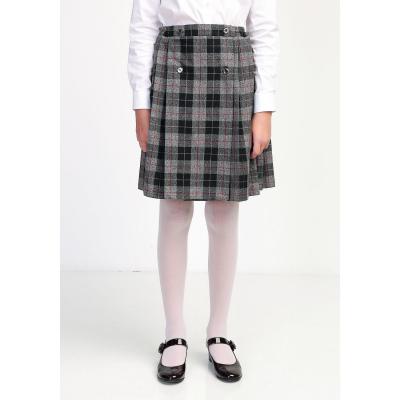 Юбка серая клетка вариант полушерсть