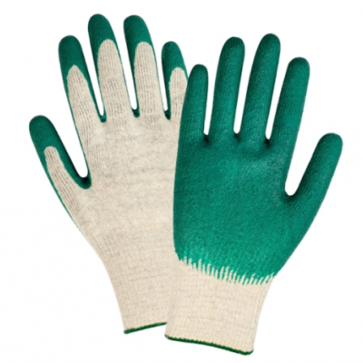 Перчатки рабочие трикотажные х/б с одинарным латексным обливом ОПТ Л-10-13 Bronitex