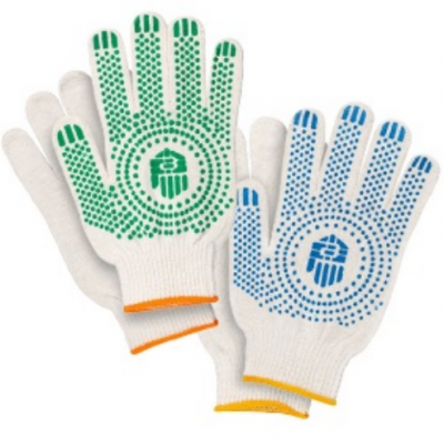 Перчатки рабочие трикотажные х/б с ПВХ ОПТ 50-10-20 Bronitex