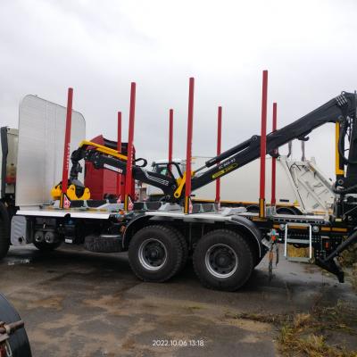 Сортиментовоз FAW J6 СА3250 с ГМ EC80S-93