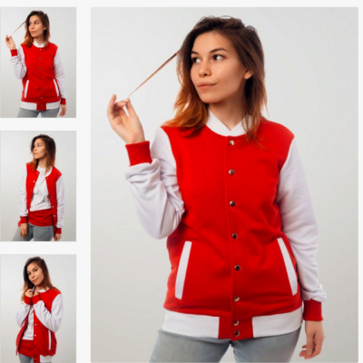 Бомбер — толстовка на кнопках, классика форменной студенческой одежды. Доступные виды ткани: футер 2-х нитка петля/начес, футер 3-х нитка петля/начес. Варианты плотности ткани: 220-400 гр/м2.